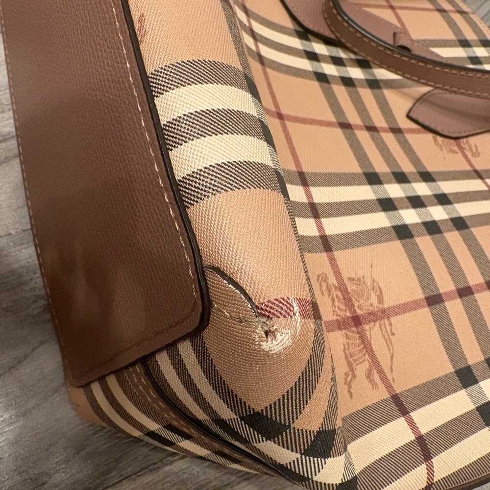 Burberry Beige and Black Checkered Tote - Picture 3 of 7